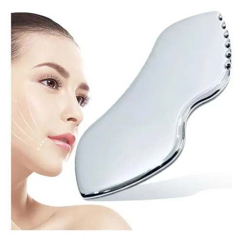 Herramienta Gua Sha Facial Metal Para Drenaje Linfático