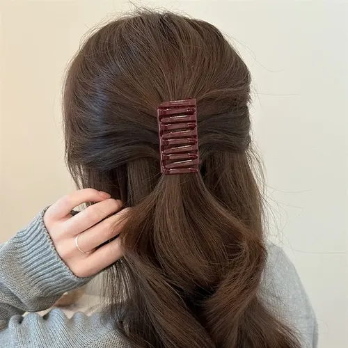 6pcs/set Broche Recogido Chocolate Cruzado, Versátil Y Chic.