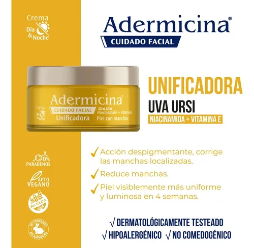 Adermicina Cuidado Facial Unificadora Crema x 100g
