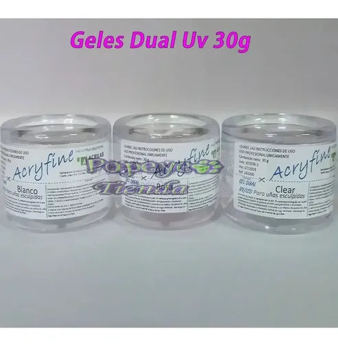 3 Gel Uv Acryfine Uñas Esculpidas Gelificada Acrilica Oferta