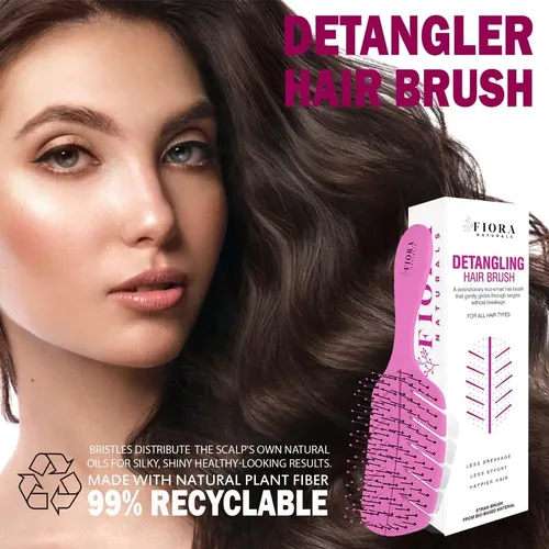 Cepillo De Pelo Fiora Naturals Detangler Para Cabello Seco/h