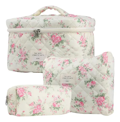 A Bolsa De Cosméticos Floral Juego De Bolsa De Maquillaje [ B