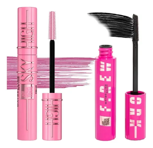 Combo Máscaras Maybelline Rosa Y Negra Lavables