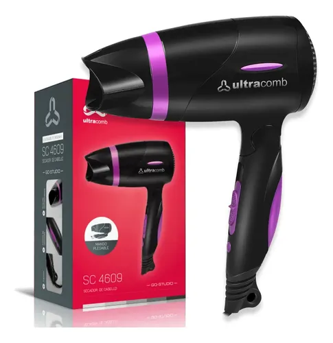 Secador De Pelo Ultracomb Sc-4609 1400w Color Negro Plegable 2 Velocidades