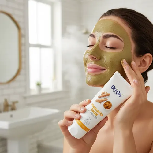Mascarilla Facial Con Cúrcuma De La India Sri Sri 100 Grs