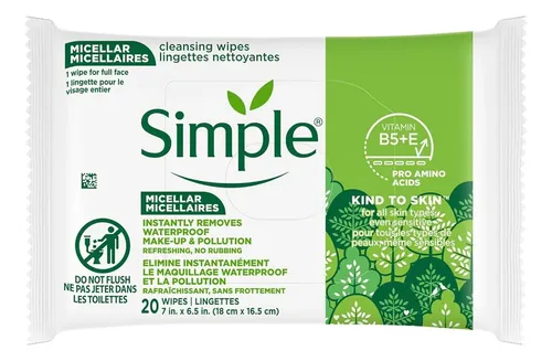 Toallitas Desmaquillantes Micelares Simple 25 Unidades Piel