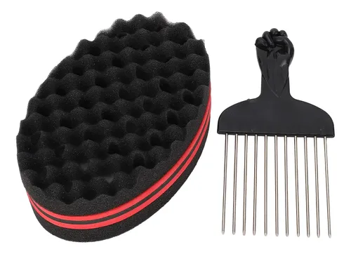 Esponja Para Cabello Afro Twist, 2 Unidades, Peine Y Rizo