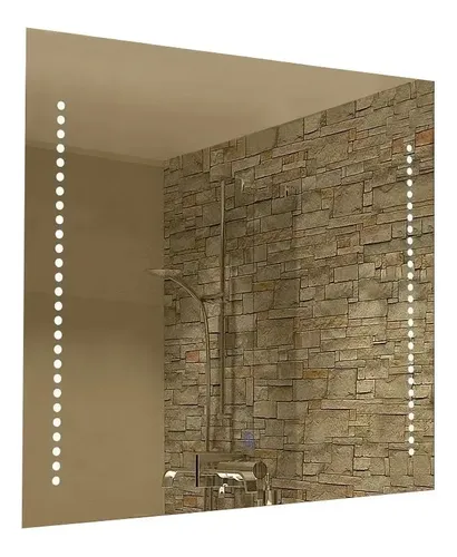 Espejo Aplique Cuadrado Moderno Tactil Baño Pared N°1 Cuo
