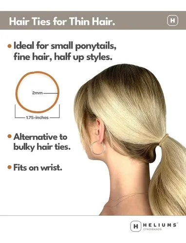 Cintas Elásticas Con Helio Para Cabello Fino De 2 Mm, Color