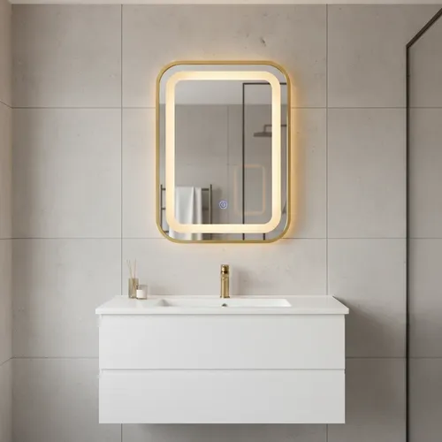 Espejo Rectangular 30x40cm Táctil Luz Led Baño Dormitorio