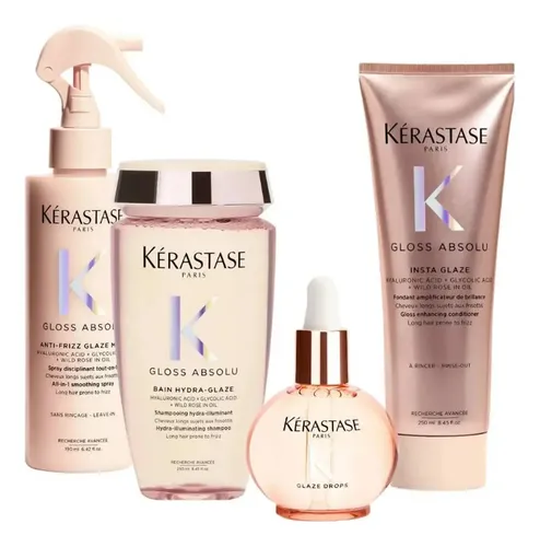 Kerastase Gloss Absolu Shampu +enjuague+spray+ Aceite+ Bolso