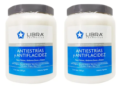Crema Para Masajes Anti Estrías Y Flacidez Libra 1kg 2u Loc