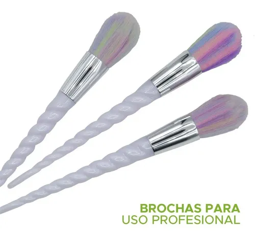 Brochas Maquillaje Arcoiris Pinceles Cerdas Suaves Make Up