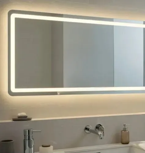 Espejo De Baño Led 150x80cm Reloj, Desempañante Y Termometro