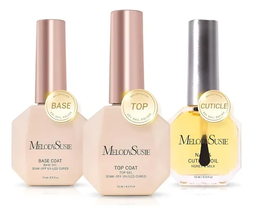 Set De Esmalte En Gel Melodysusie 3 Pcs 15ml Brillo Duradero