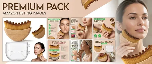 Brocha Facial Para Contorno Linfático Puur House Wooden H Pa Natural Wood