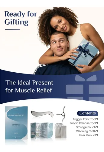 Kit De Gua Sha Acero Inoxidable Raspador Muscular 2 Unidades