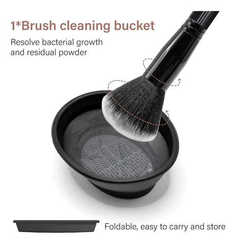 Set De Brochas De Maquillaje Koccido 26 Unidades Negro