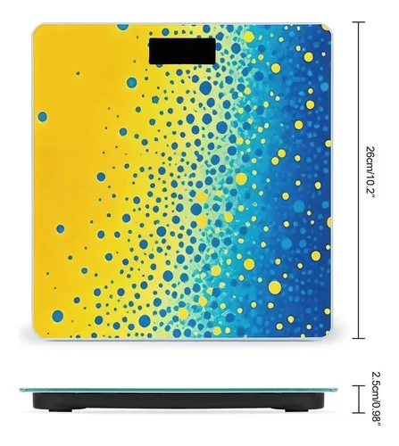 Báscula De Baño Electrónica Con Cristal Templado Y Amarillo-