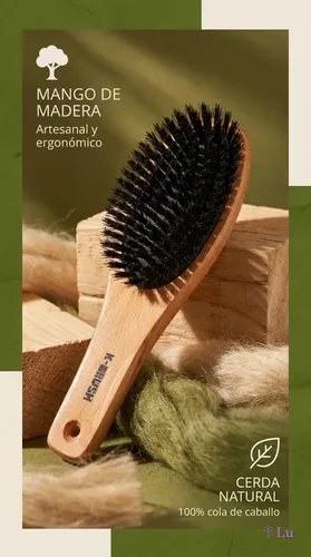 Cepillo K-brush Cerda Natural Neumático Grande Cabello