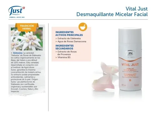 Just Desmaquillante Agua Micelar Sin Enjuague 150ml