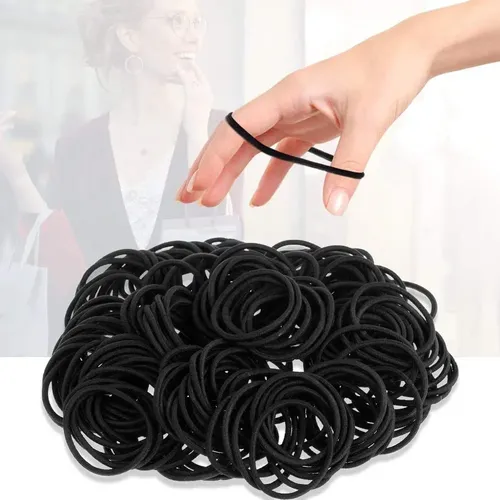 Cintas Para El Cabello Anezus, 200 Unidades, Elásticas Negra