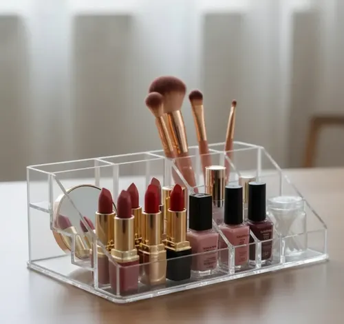 Organizador Acrílico 16 Compartimientos Maquillaje Brochas