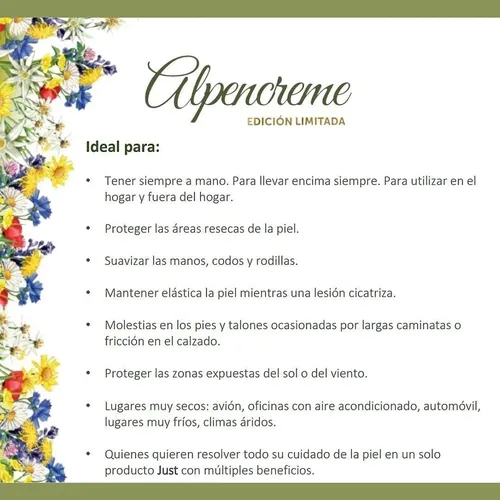 Crema Humectante Swiss Just Alpencreme 50g