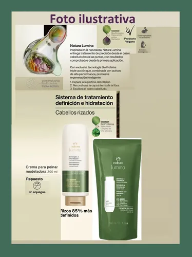 Crema Para Peinar Cabello Rizado Y Rulos Lumina Natura
