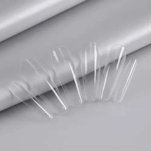 Pack 48 Tips Soft Gel Coffin Medio Charm Limit Profesional Transparente Coffin Medio Transparente