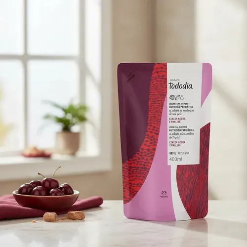 Recambio de hidratante corporal Natura Tododia Cereza Negra y Praliné 400ml