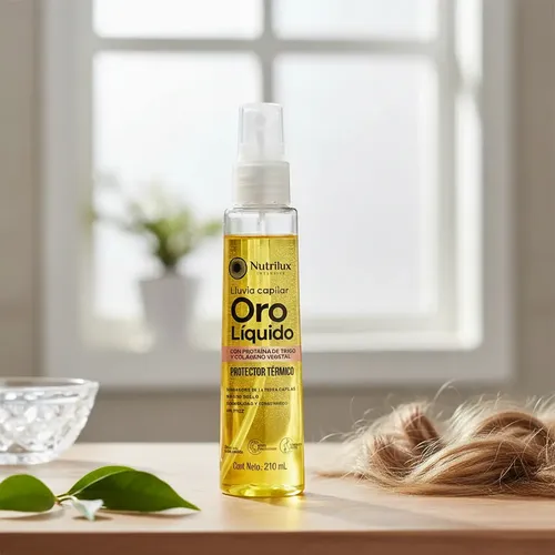 Lluvia Capilar Oro Liquido X210ml Protector Termico Colageno