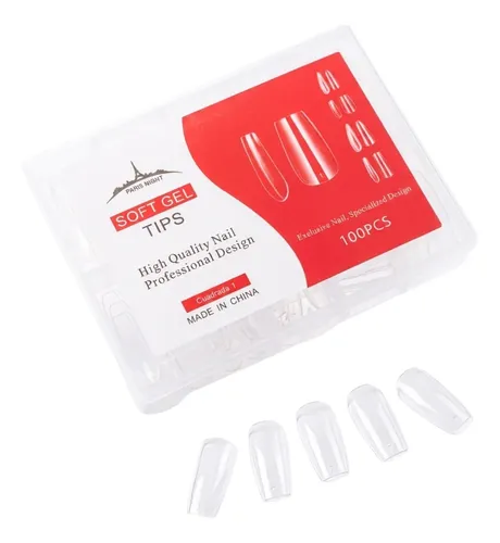 Tips Soft Gel Repuesto Paris Night Cuadrada X100 Unidades