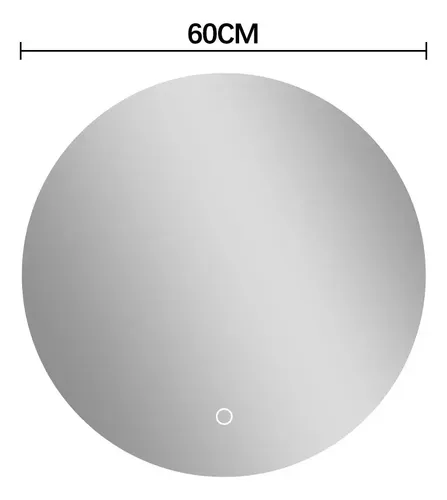 Espejo Moderno Digital Luz Led Redondo Baño Smart Touch 60cm