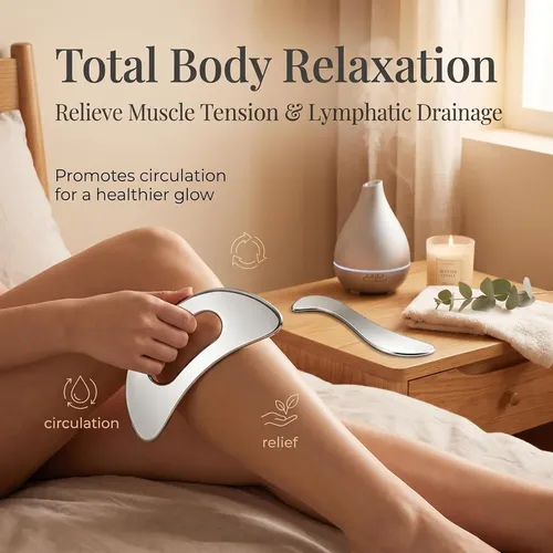 Set 4 En 1 Gua Sha Acero Para Masajes Y Recuperación