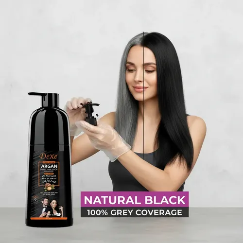 Shampoo Color 3 En 1 / Dexe 420 Ml(cubre Canas,color Negro)