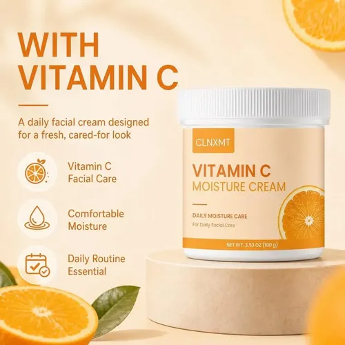 Crema Hidratante Facial Con Vitamina C, Cuidado Diario 2pcs