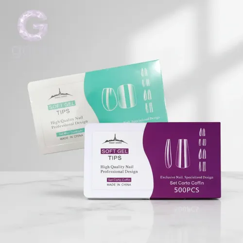 Tips Para Soft Gel Y Press On Nails Paris Night X500 X2