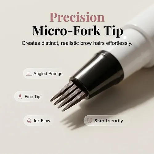 Lápiz De Cejas Microblading 4 Puntas 2026 Marrón Oscuro