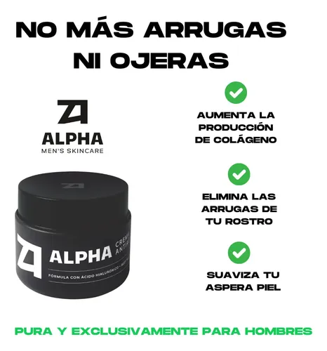 3 Unidades Crema Anti Age Alpha Men Care Con Sebo De Res