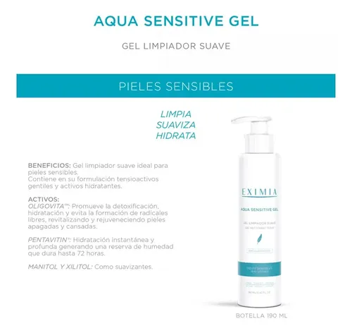 Eximia Aqua Sensitive Gel Limpiador Suave Piel Sensible 190m