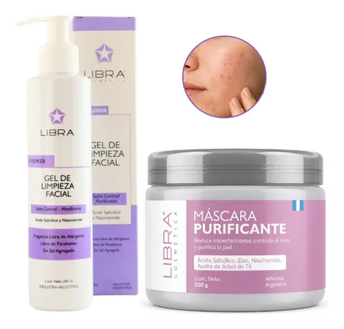 Gel Limpieza Sebo Control 200 +máscara Purificante Libra 250