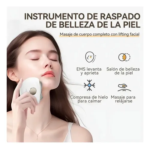 Masajeador Facial Antiarrugas Gua Sha Ems Modo Caliente/frío