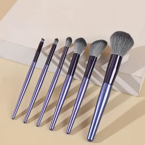 6 Brochas De Maquillaje Profesionales Suaves Para Uso Facial