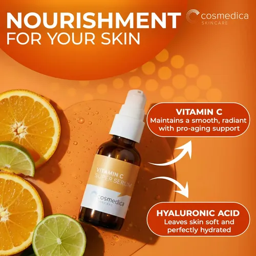 Sérum Cosmedica De Vitamina C Para Rostro Con Ácido Hialurón Todo Tipo De Piel Día/noche