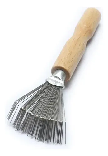 Cepillo Para Cabello Y Limpiador De Peines Con Rastrillo De Madera.