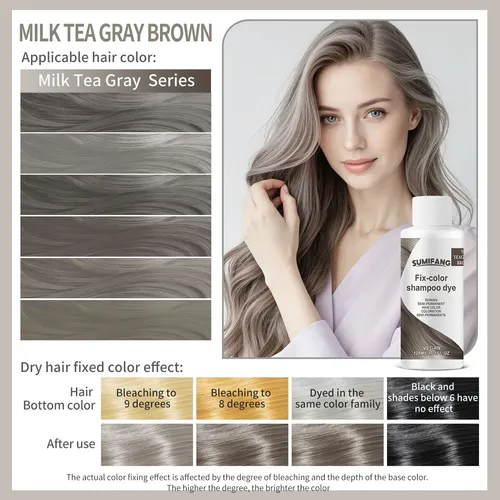Shampoo Tintura Semipermanente Sumifang 120ml Milk Tea Gray Brown