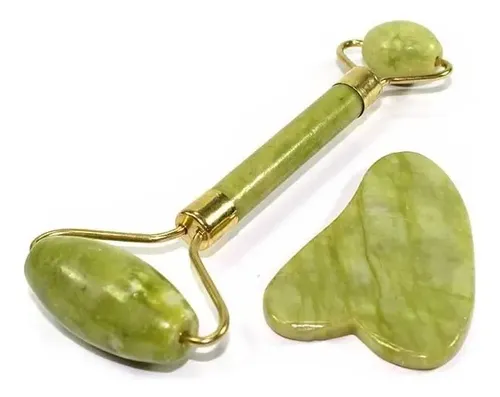 Nuevo Rodillo De Piedra De Jade Con Placa Frontal Guasha De