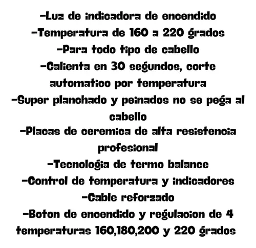 Planchita Profesional Para Cabello Alisado De Ceramica