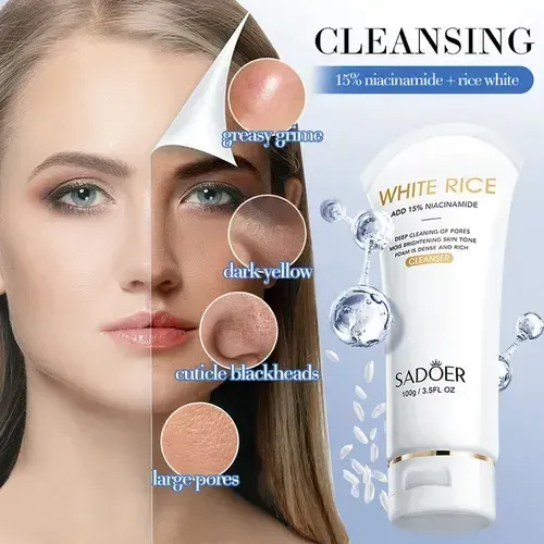Limpiador Facial 15% Niacinamida Arroz Reduce Poros Sadoer